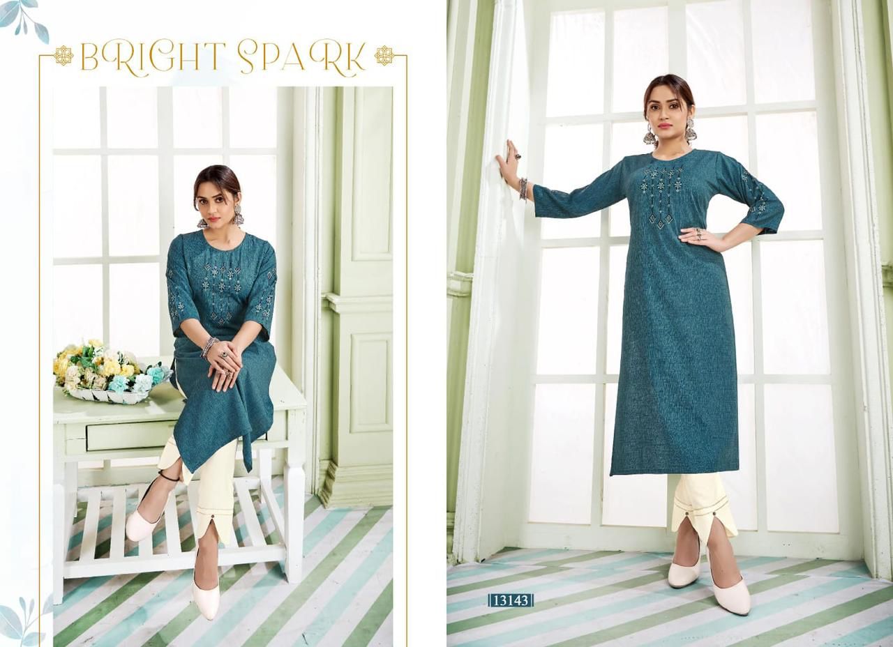 Kalaroop Janjar Designer Ethnic Wear Rayon New Designer Kurti Collection