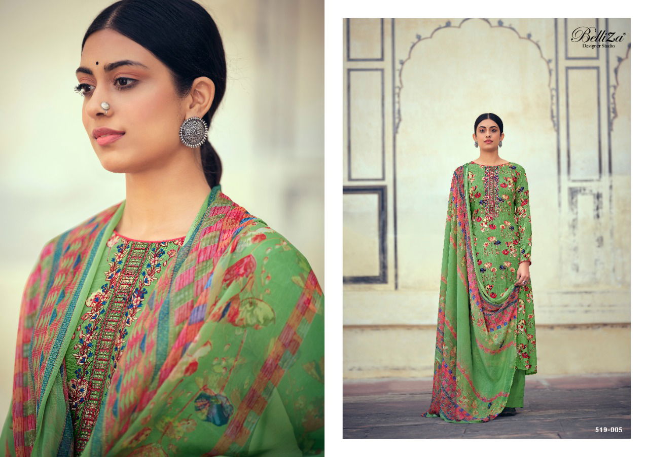 Belliza Mystic Digital Printed Fancy Designer Pure Rayon Digital Style Print with Fancy Embroidery work Dress Material Collection