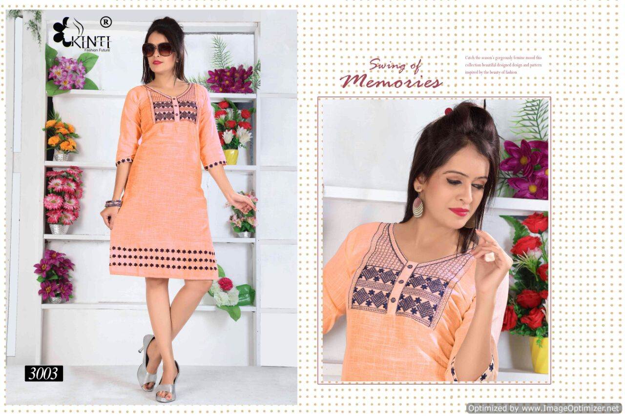 Kinti Morni Exclusive Cotton Slub With Embroidery Work Designer casual Wear Kurti Collection