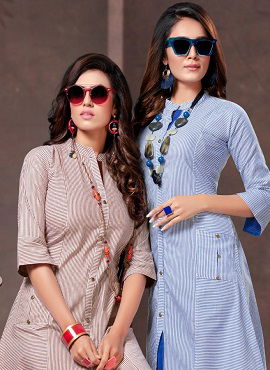 Handloom Cotton Designer party Wear Printed Kurti Collection 