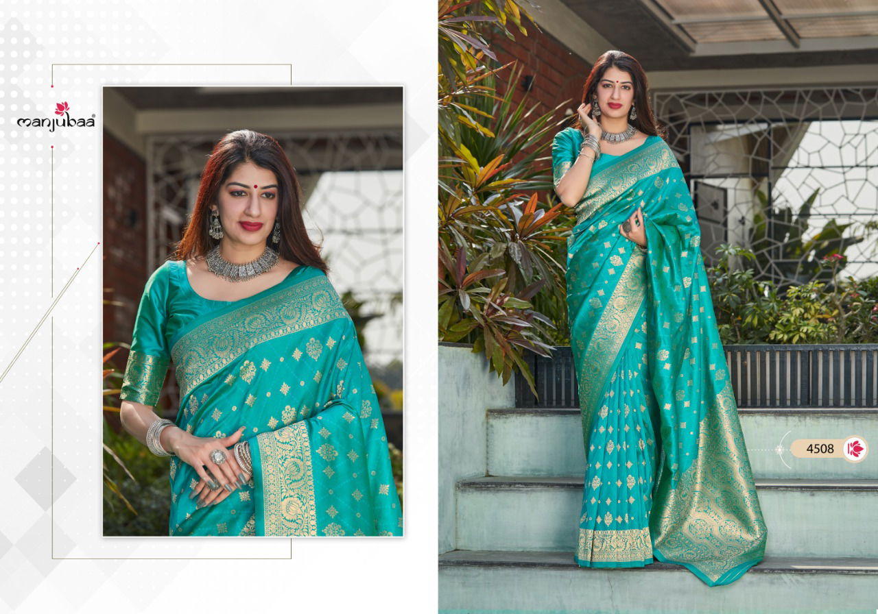 Manjubaa Maahi Latest fancy Heavy Silk Festive Wear Soft silk weaving Sarees Collection
