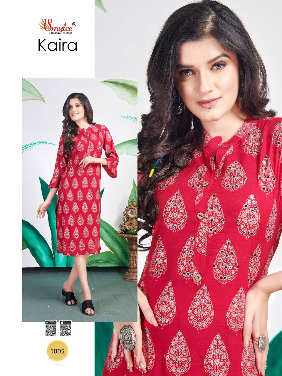 Smylee Kaira Latest Casual Wear Heavy print rayon Designer Kurtis Collection