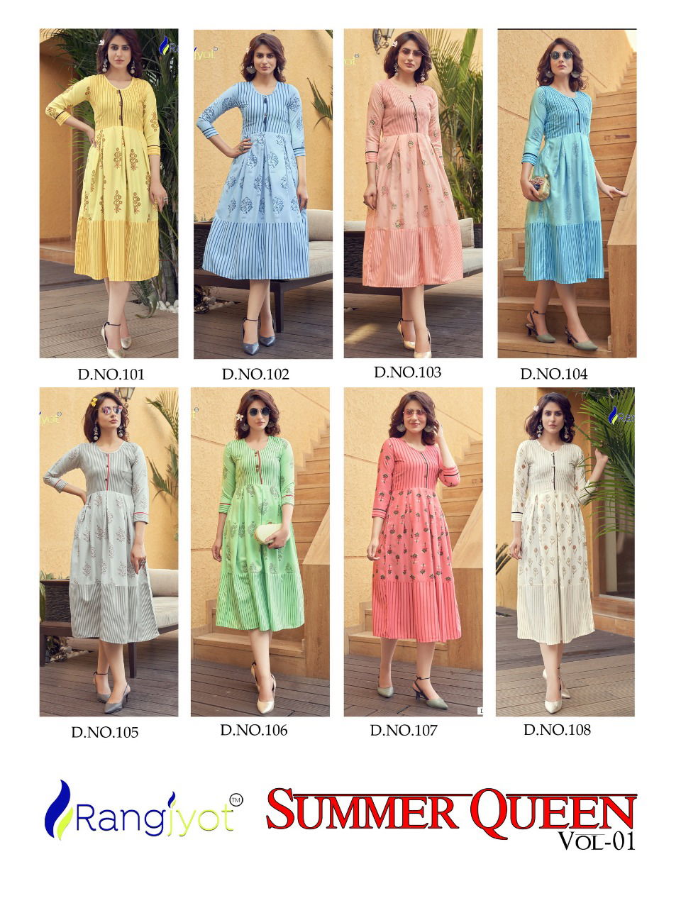 Rangjyot Summer Queen Latest Fancy Designer 1 Rayon Print Designer Kurtis Collection
