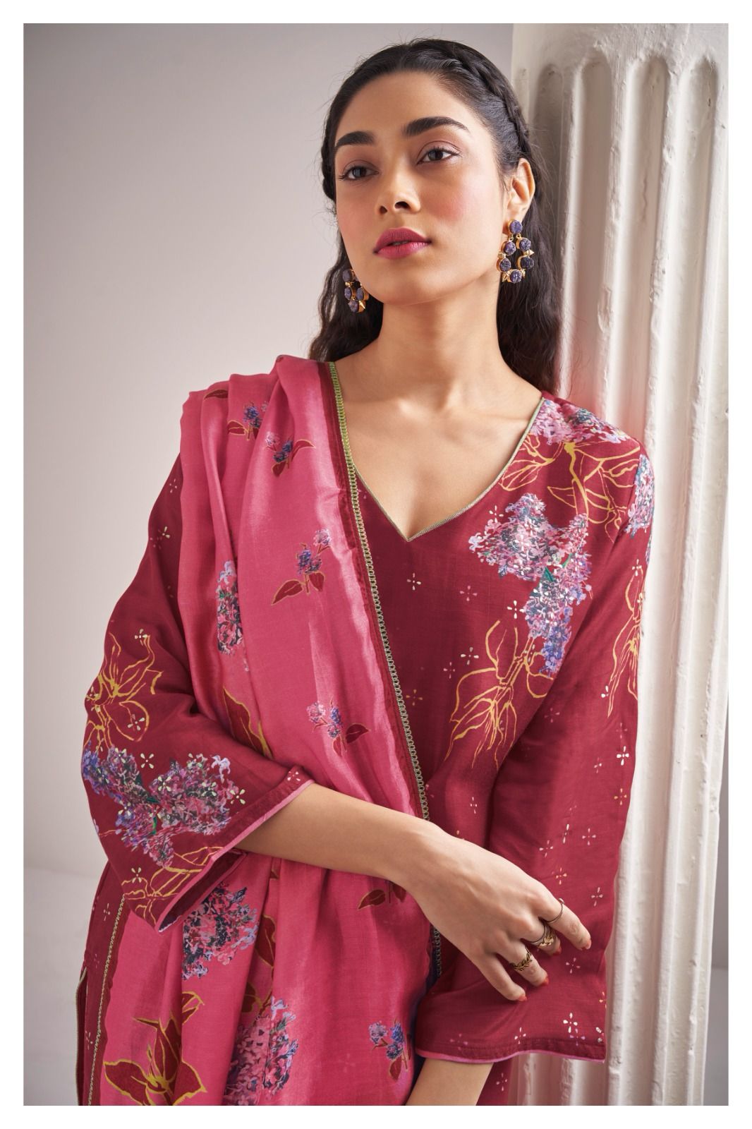 Olene 2124 By Ganga Bemberg Silk Dress Material Catalog