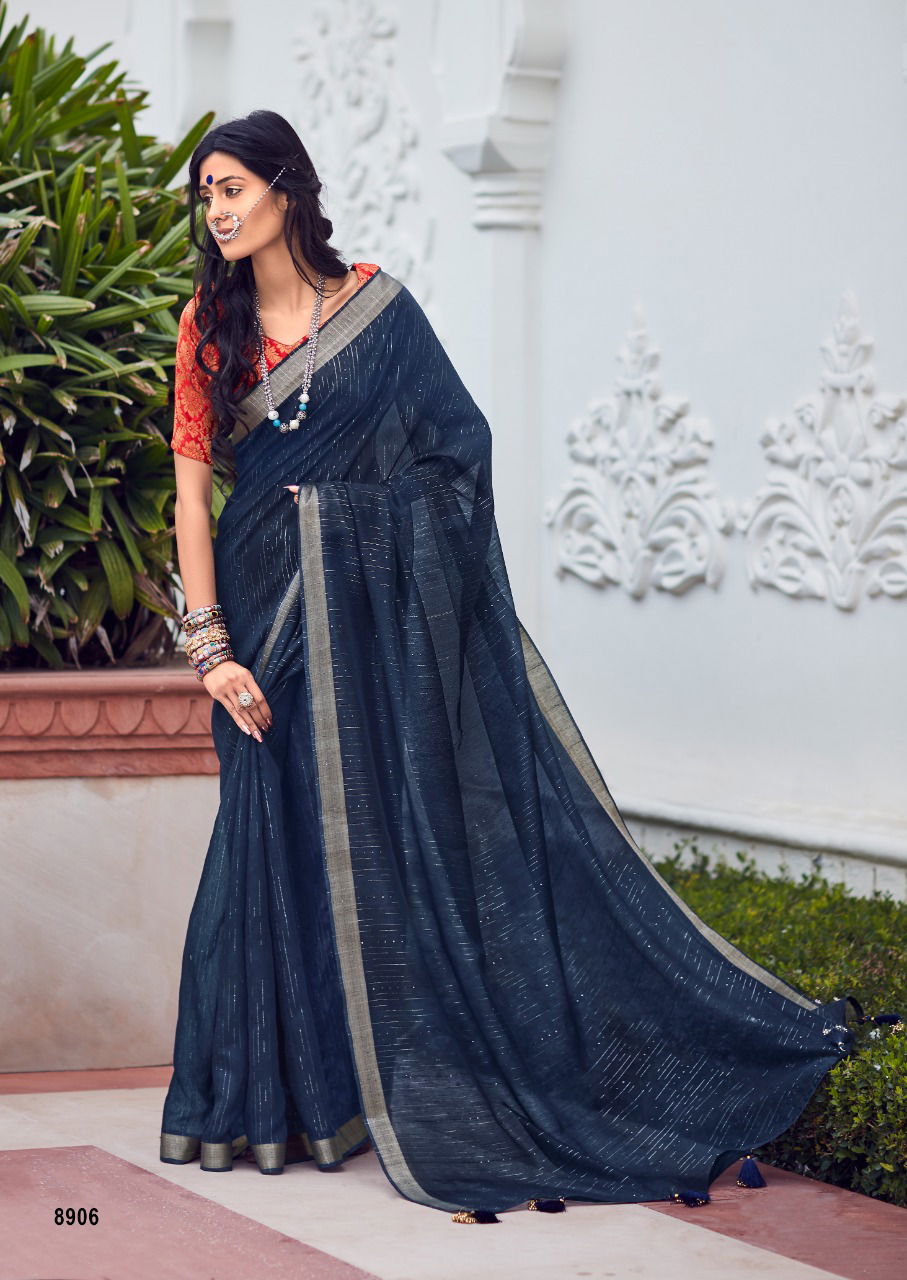 Lt Shaze Fancy Party Wear Linen Silk Latest Designer Saree Collection