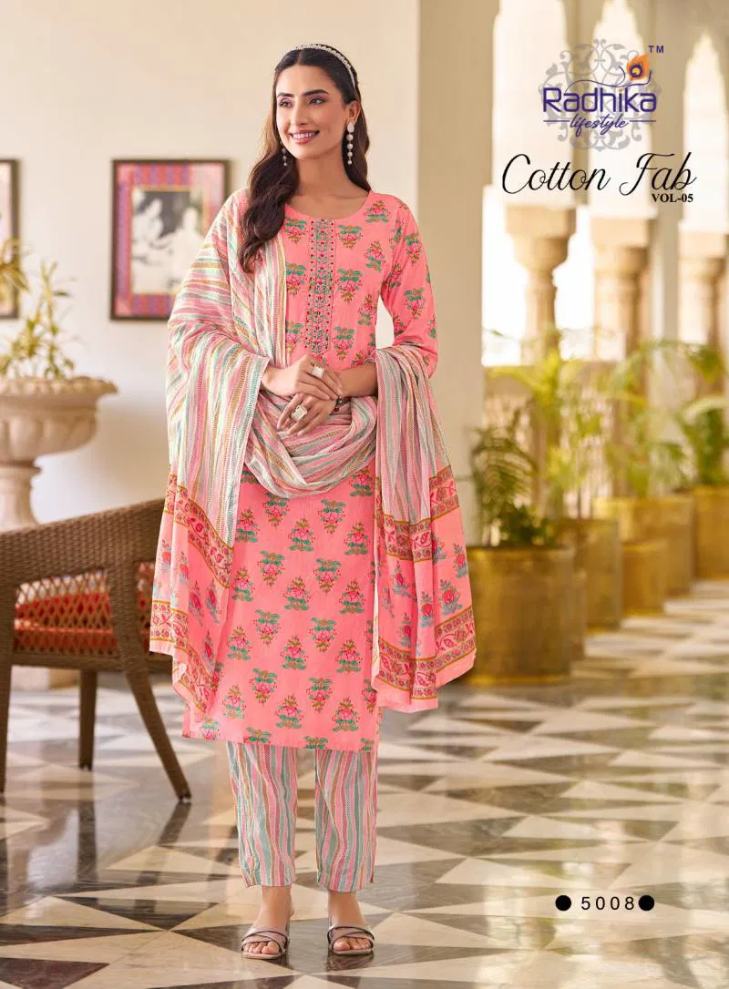 Cotton Fab Vol 5 By Radhika Cotton Printed Kurti Bottom With Dupatta Bulk Orders In India