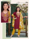 Amanat D No 1001 To 08 Berlin Plain Embroidery Kids Girls Kurti Set