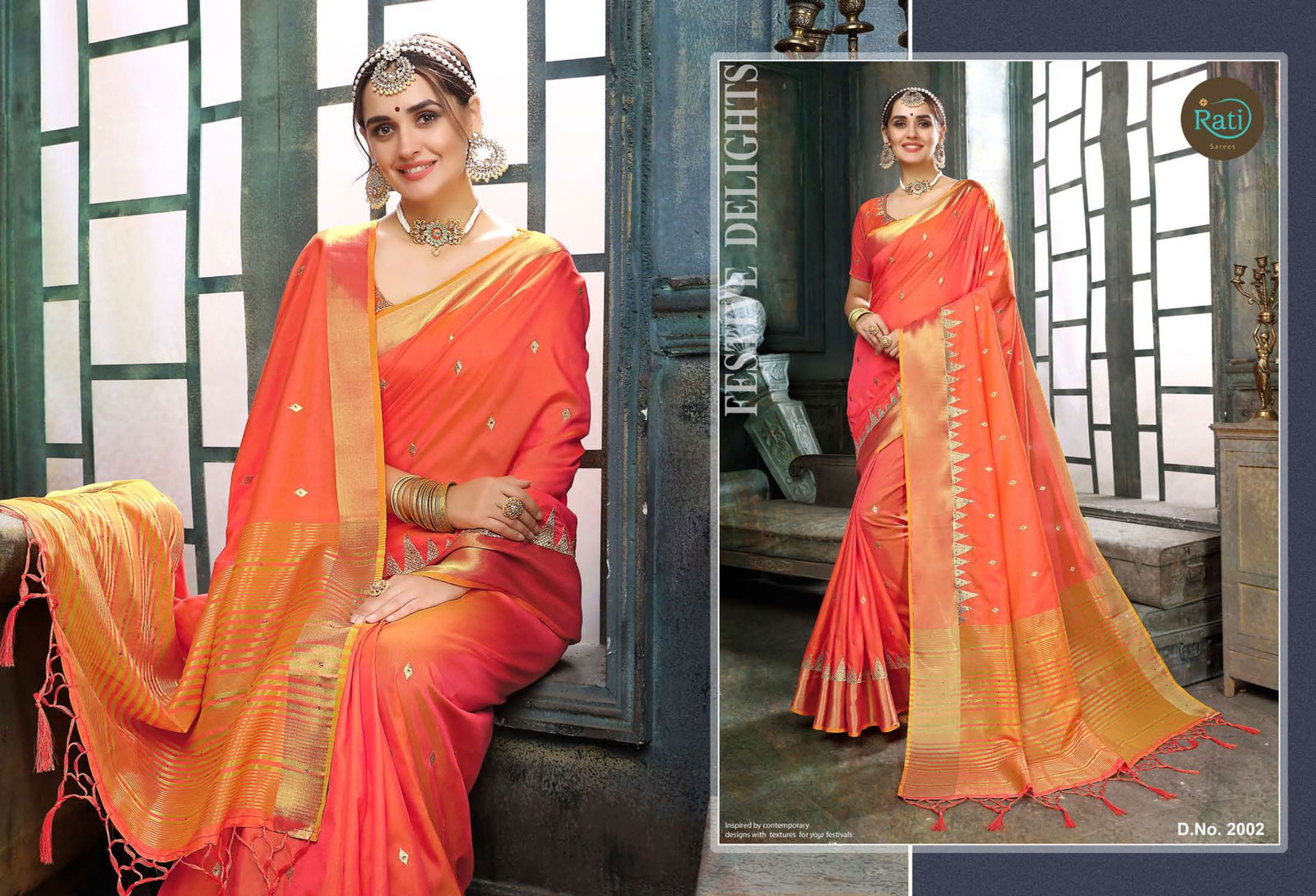 Rati Shloka Latest Designer Party Wear Festive Wear Linen Silk Saree Collection 
