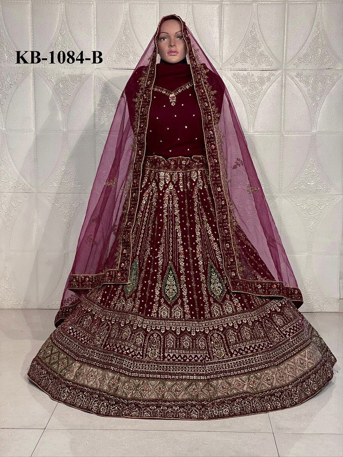 Kb 1084 A And B Designer Embroidered Lehenga Choli Online Wholesale