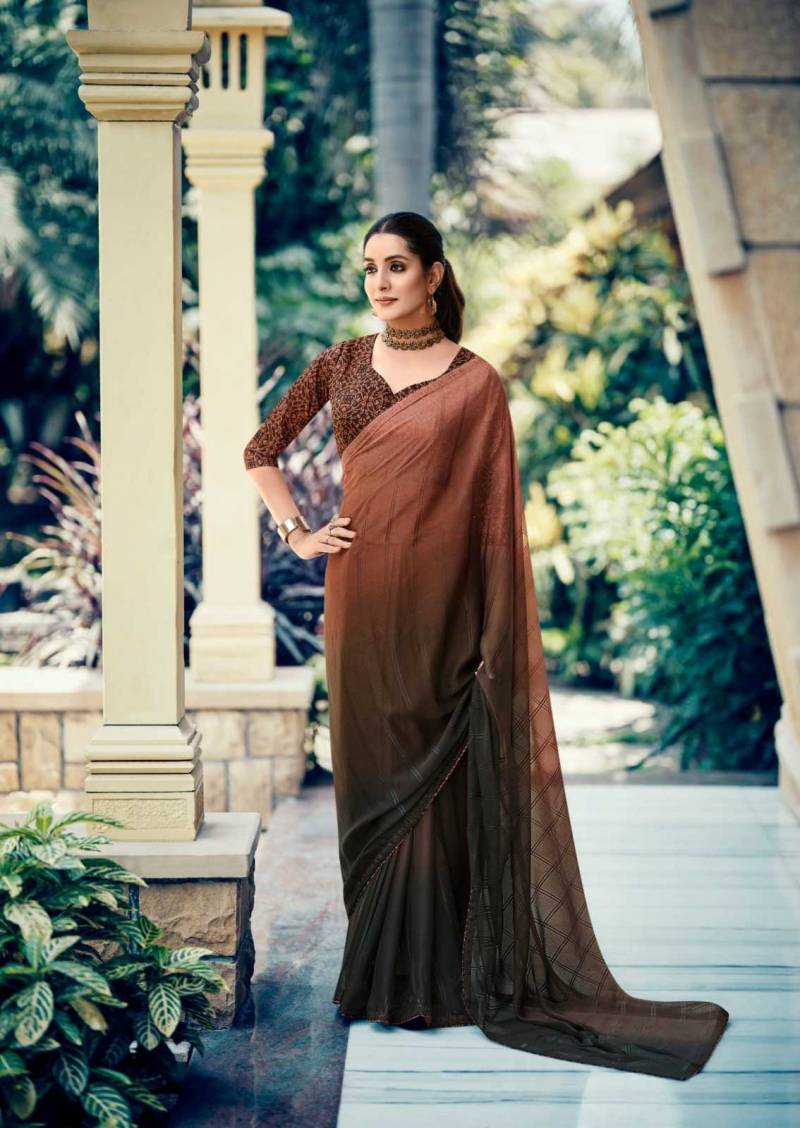 Sanskar Firki Chiffon Weaving Pattern Digital Border Daily Wear Saree Wholesale Online