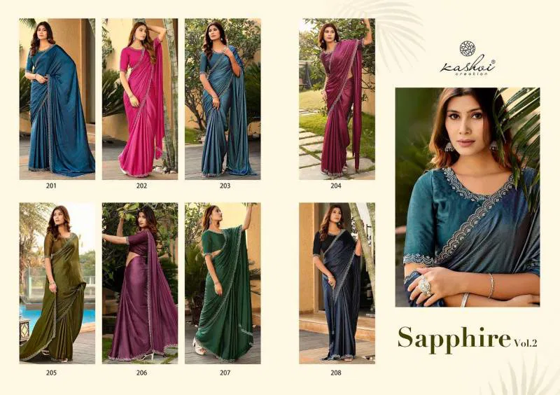 Sapphire Vol 2 By Kashvi Soft Silk With Jharkan Work Saree Wholesale Market Surat
