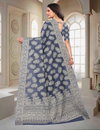 Dhruvi Womens Lucknowi Chikankari Linen Cotton Designer Saree Wholesale Online