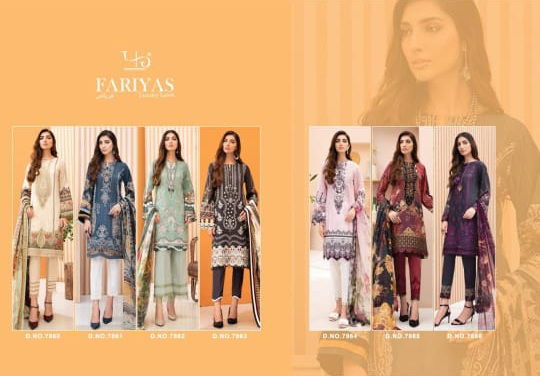Fariyas Iris 2020 Latest Designer Pure Lawn Cotton Printed Karachi Dress Material Collection 