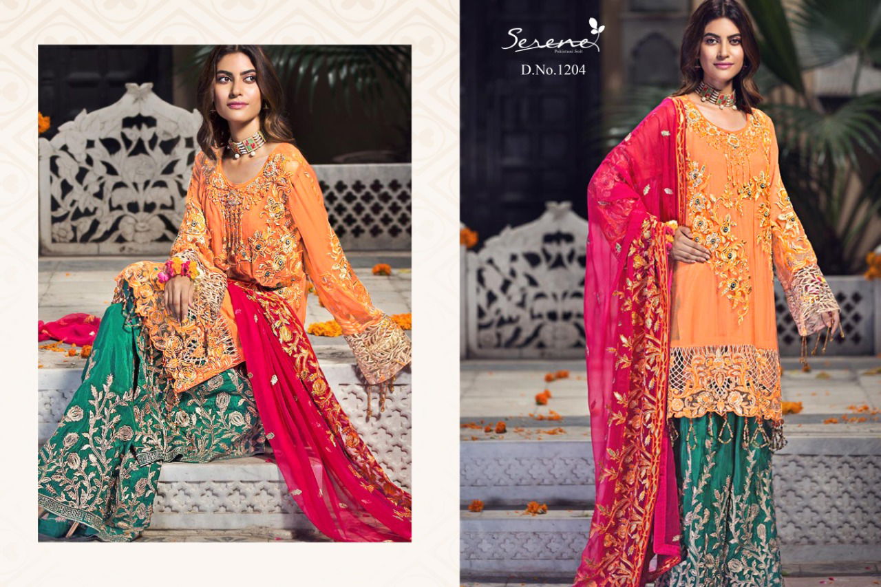 Serene Zebtan Hit Cord Latest Designer Festive Wear Fox Georgette Heavy embroidery semi stitched Pakistani Suits Collection
