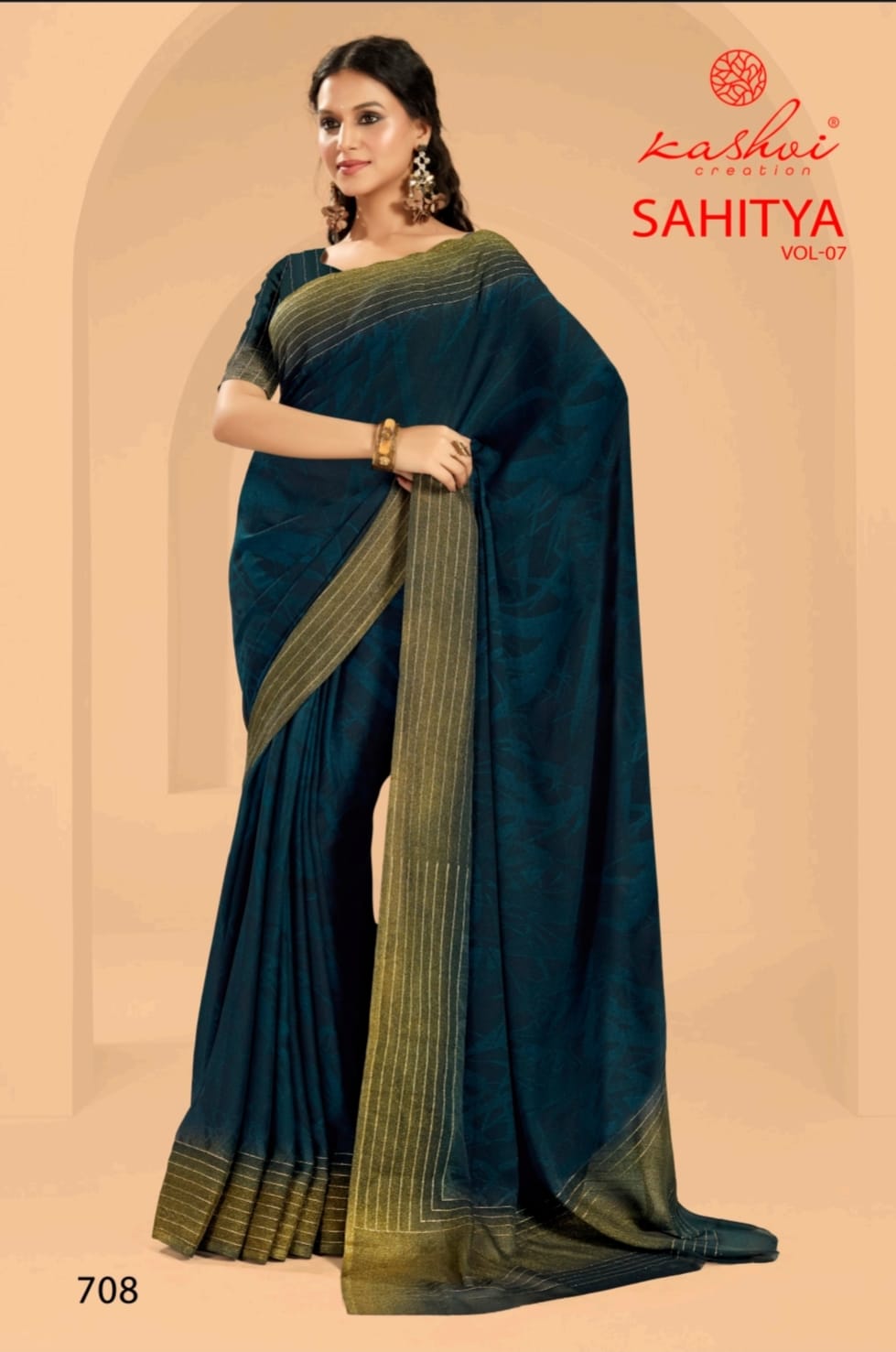 Sahitya Vol 7 By Kashvi Dull Moss Daily Wear Sarees Exporters In India