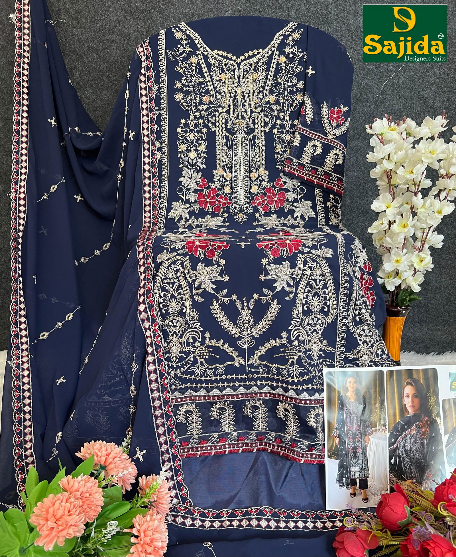  Alaya Vol  by Sajida  1 Georgette Pakistani Salwar Kameez Collection