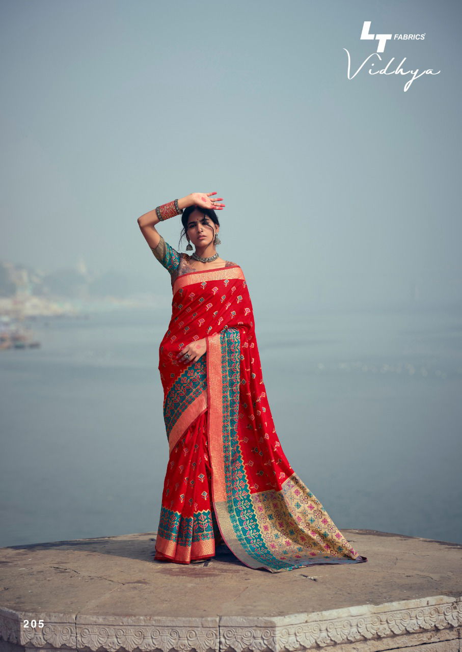 Lt Vidhya Silk Latest Fancy Heavy Festive Wear Wear Printed Cotton Weaving Sarees Collection
