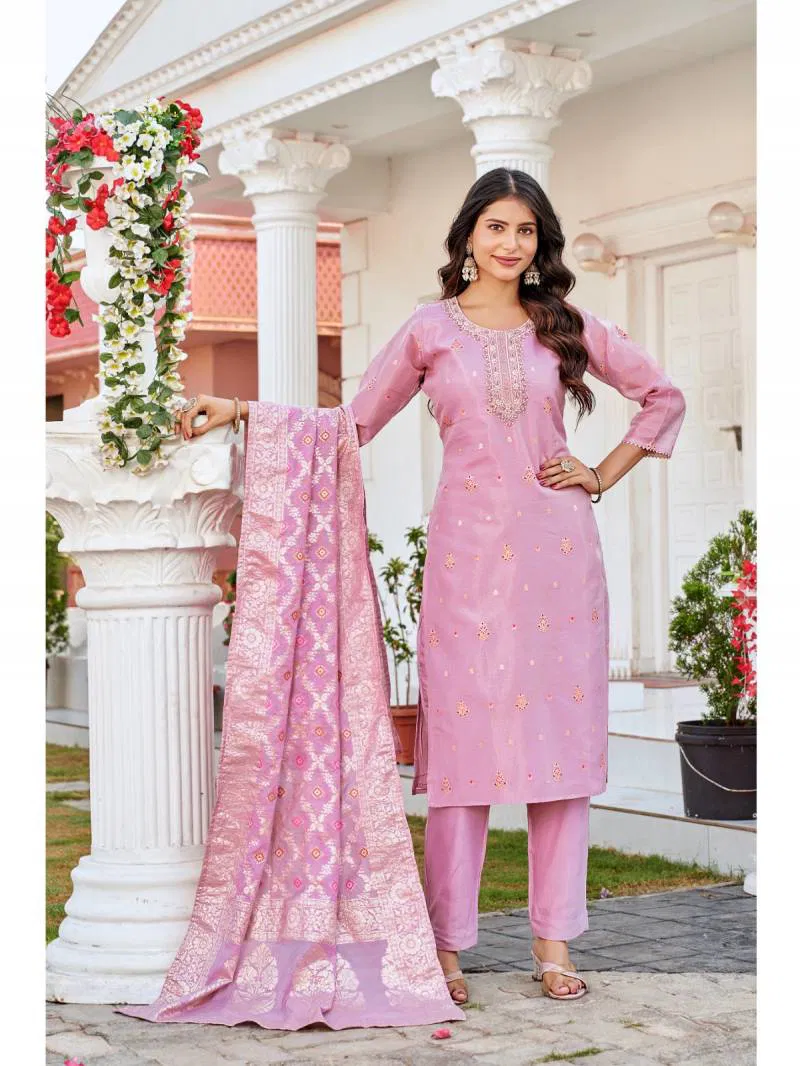 Namasvi By Aanchi Meena Jacquard Kurti Bottom With Dupatta Wholesale In India