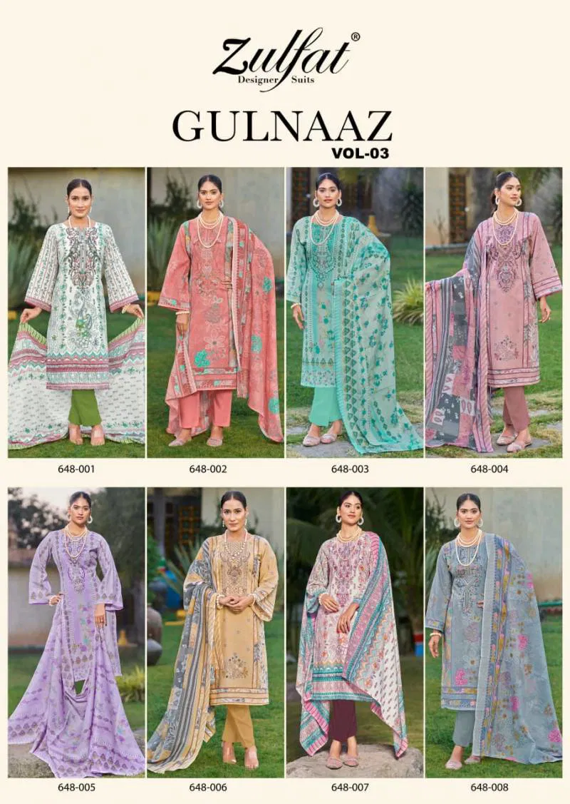 Gulnaaz Vol 3 By Zulfat Cotton Printed Dress Material Wholesalers In Delhi