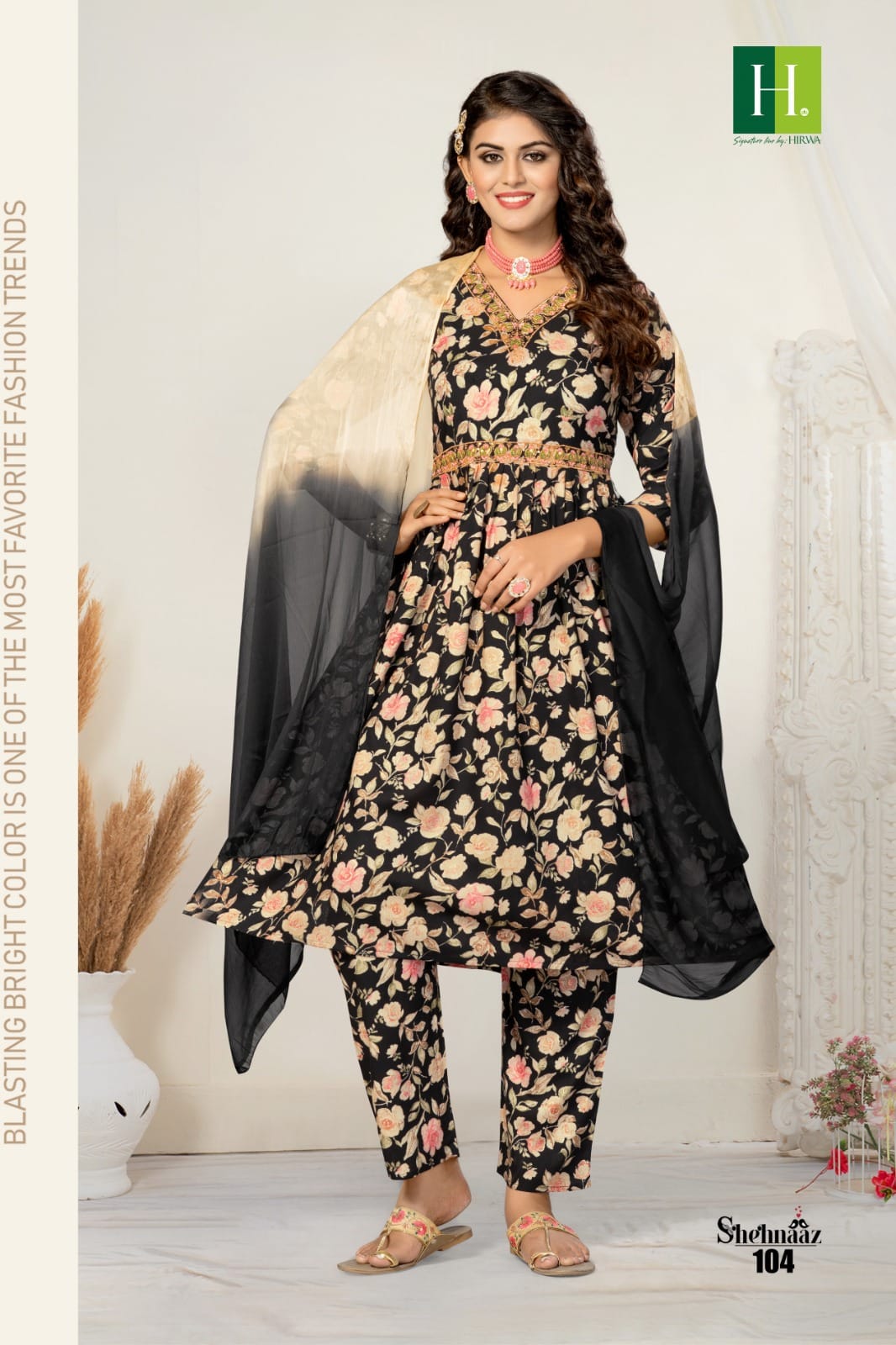Shehnaaz By Hirwa Kurti With Bottom Dupatta Catalog