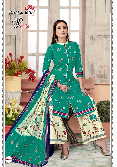 Patidar P Style 40 Latest Designer daily wear Pure Cotton Dress Material Collection 