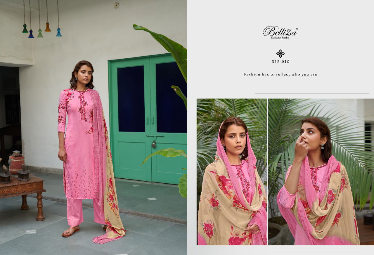 Belliza Ehsaas Casual Wear Pure Jam Cotton Printed And Heavy Embroidery Designer Dress Material Collection
