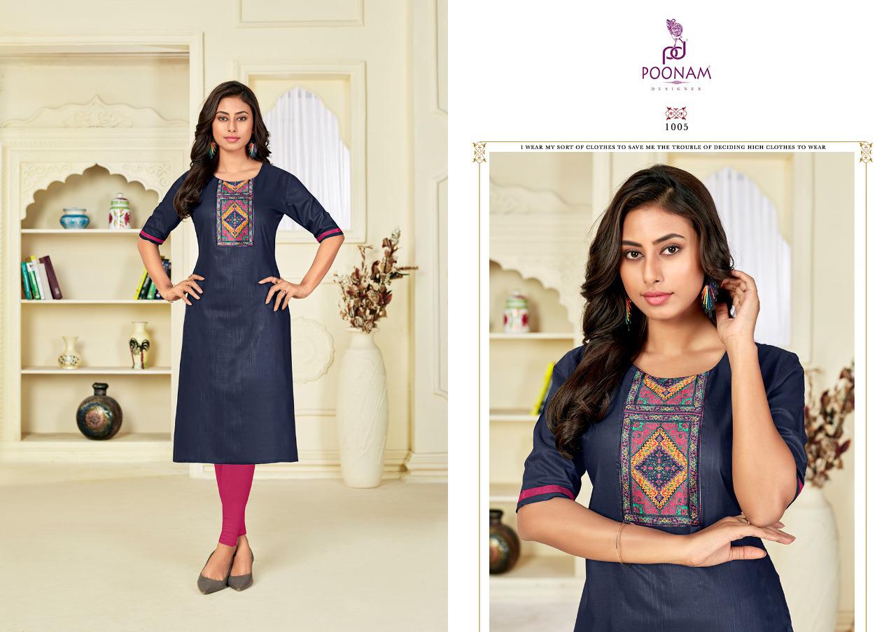 Poonam Glory Casual Daily Wear Digital Printed Designer Kurtis Collection
