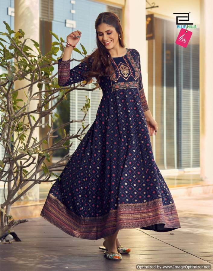 Blue Hills Glamour 5 Latest Designer Party Wear Long Kurti Collection