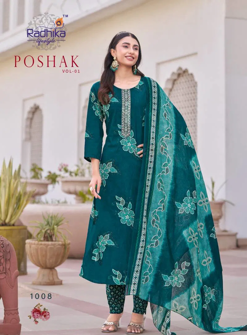 Poshak Vol 1 By Radhika Cotton Printed Readymade Suits Wholesale Suppliers In India