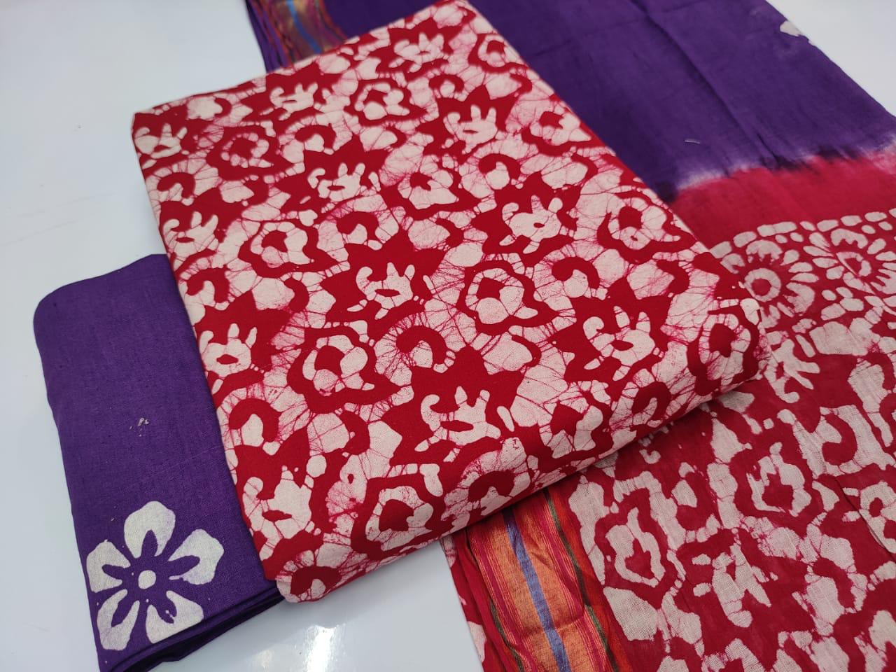 Batik 3 Bandhani Latest Fancy Designer Casual Regular Wear Printed Cotton Dress Material Collection
