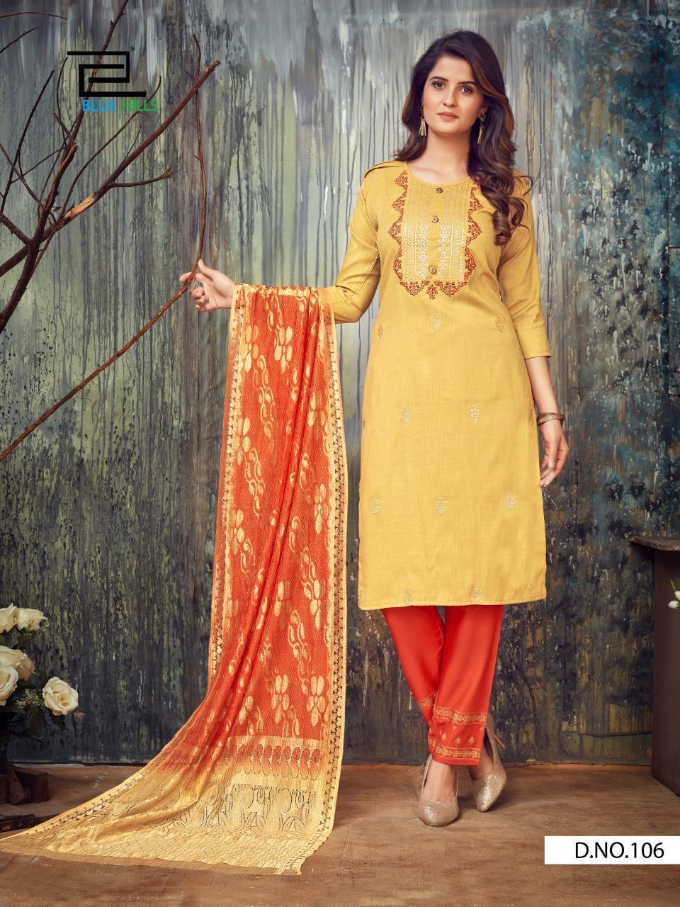 Blue Hills Falak 1 Designers Rayon Ethnic Wear Ready Made Kurtis Collection
