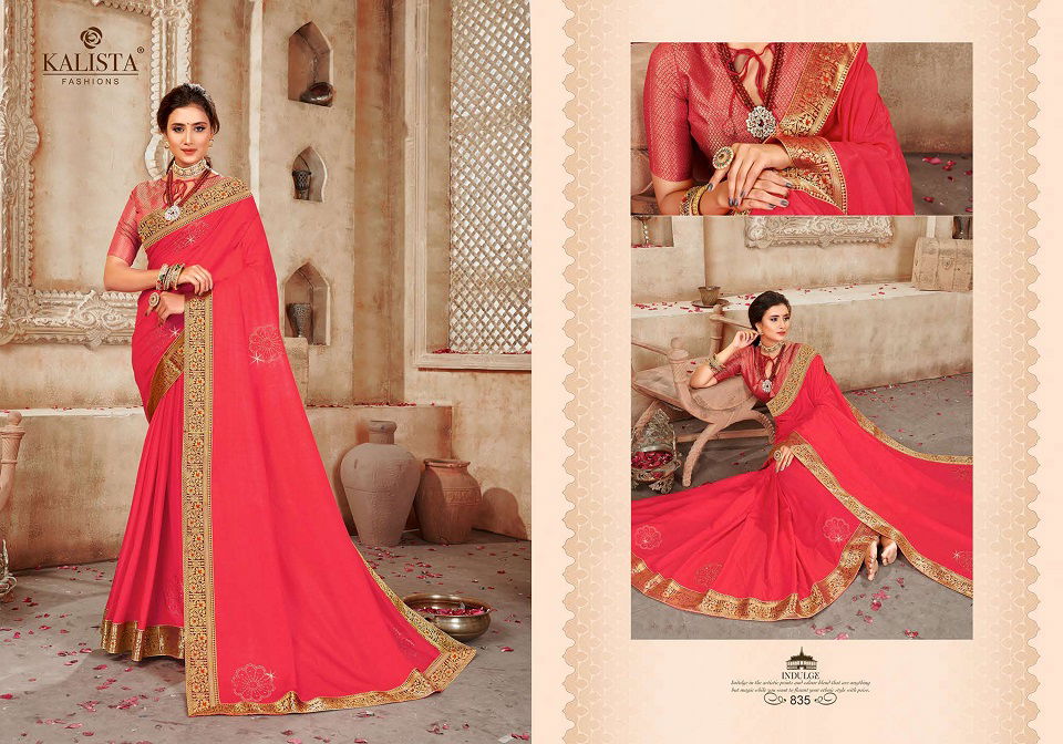 Kalista Kalki 2 Latest Heavy Designer Festive Wear Fancy Silk Embroidery Worked Sarees Collection
