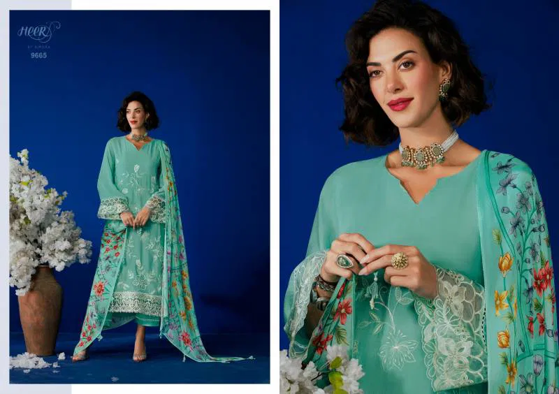 Heer Florus By Kimora Maslin Embroidered Salwar Suits Wholesale Price In Surat