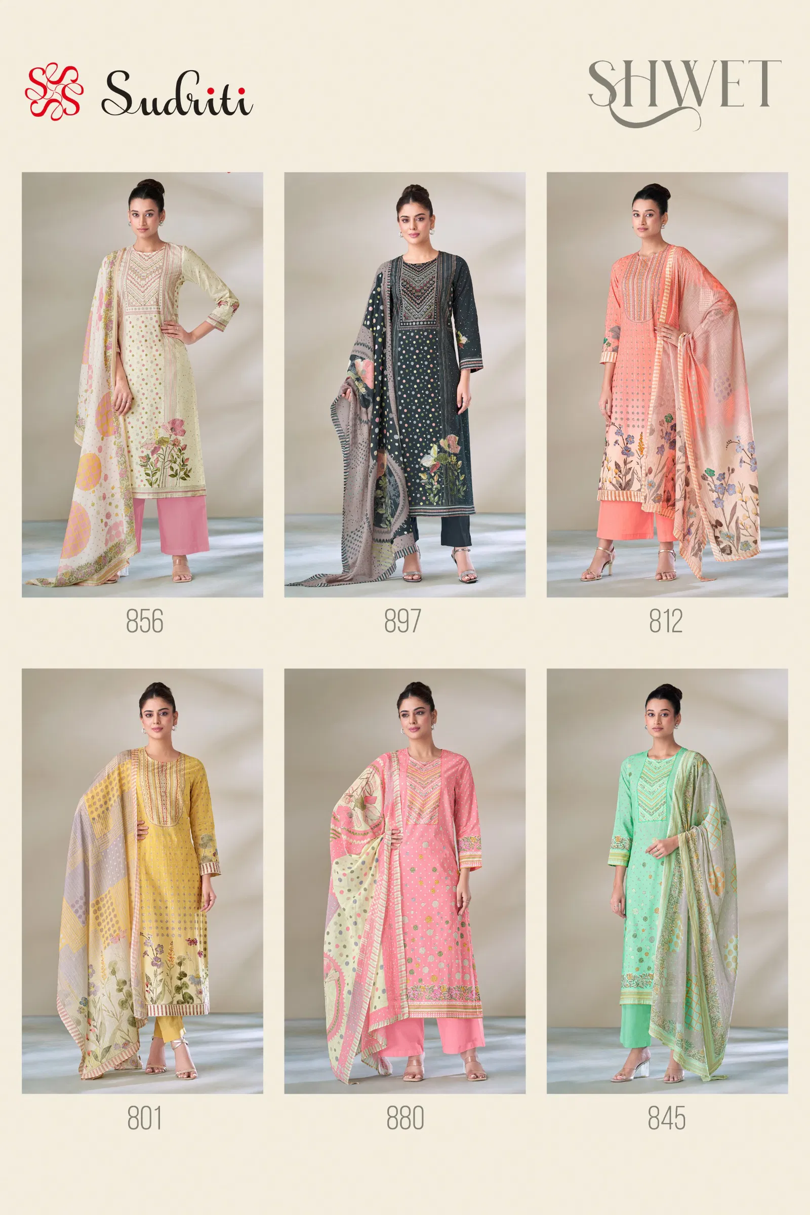 Shwet By Sudriti Lawn Cotton Printed Designer Salwar Suits Wholesale Online