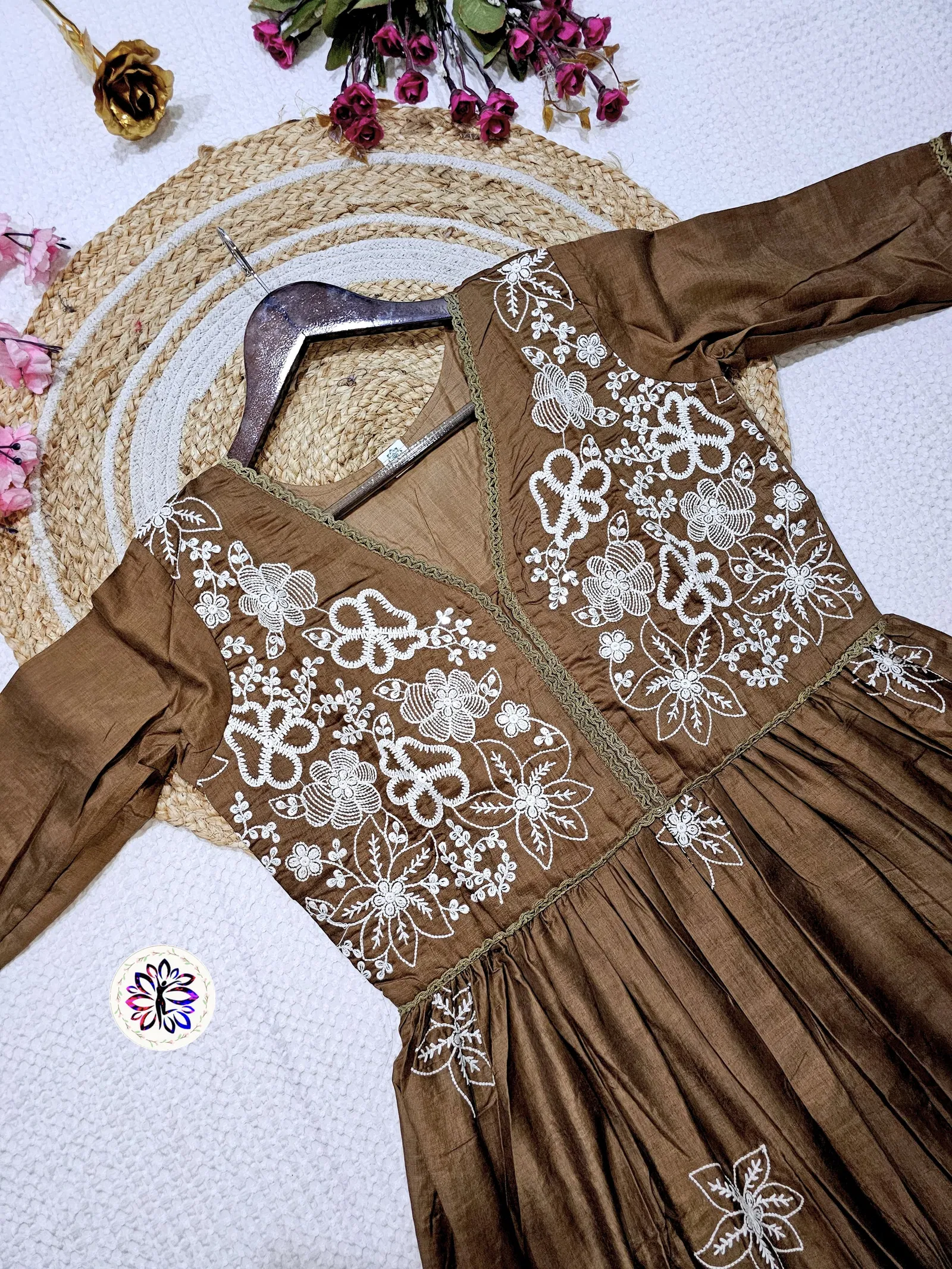 KF 6017 Kalaai Cotton Silk Embroidered Kurti With Bottom Dupatta Exporters In India