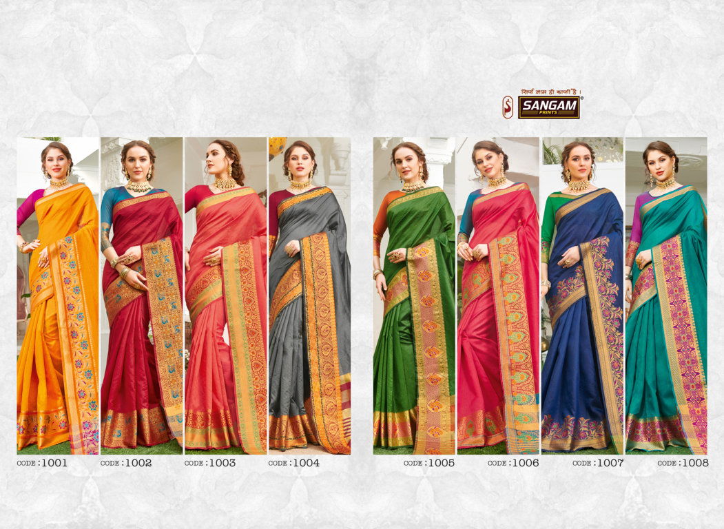 Sangam Udaan Latest Designer Rich Look Handloom Festive Wear Silk Sarees Collection
