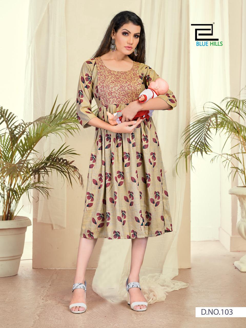 Blue Hills Good New 6 Designer Ethnic Wear Rayon Printed Long Kurtis Collection
