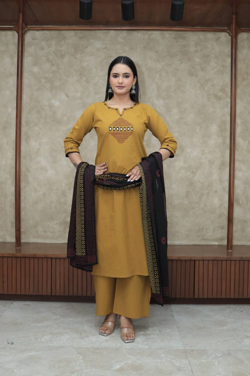 Tanyaa P 150 Cotton With Mirror Work Kurti Bottom With Dupatta Wholesale Shop In Surat
