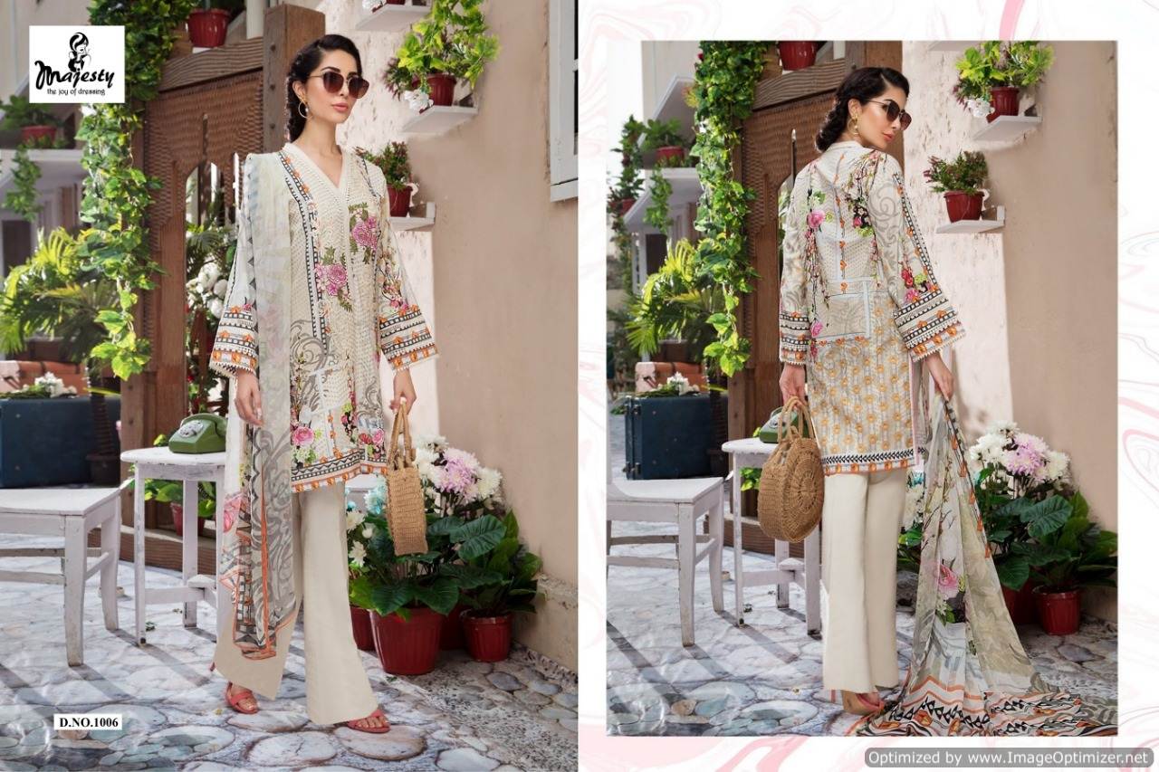 Majesty Firdous Latest Designer Printed Party Wear Lawn Cotton Pakistani Salwar Suit Collection