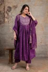 Naisha K 392 Mul Mul Embroidered Designer Kurti With Pant Dupatta Online Wholesale