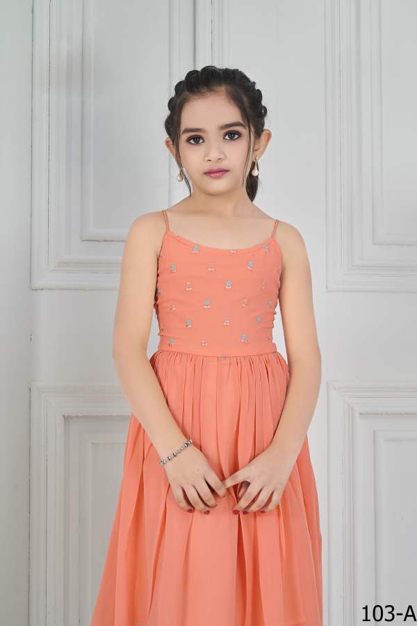 Zuri Mom And Daughter Kurti Ethnic Wear Heavy Blumming Georgette Embroidery Exclusive look with Gota patti Lace Designer Kurtis Collection
