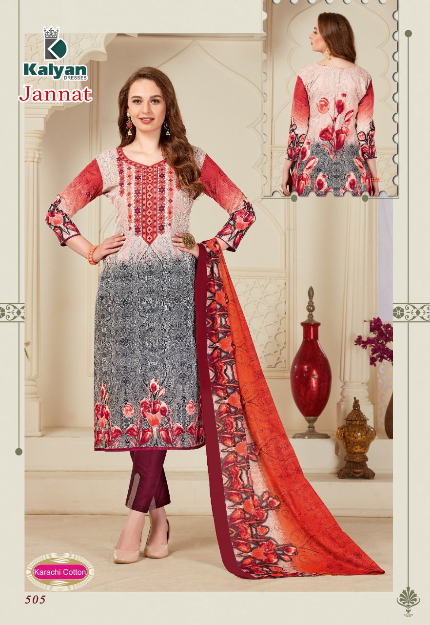 Kalyan Jannat Latest Daily Wear Karachi Printed Cotton Dress Material Collection 