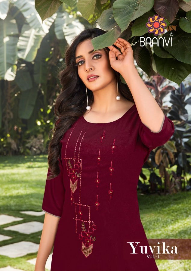 Baanvi Yuvika 1 Silk Linning With Work Ethnic Wear Kurtis With Bottom Collection
