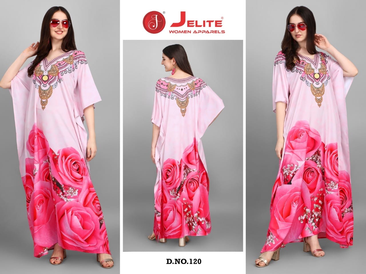 Jelite Alfreen 3 Polyester Fancy Casual Wear Wholesale Kaftans Collection
