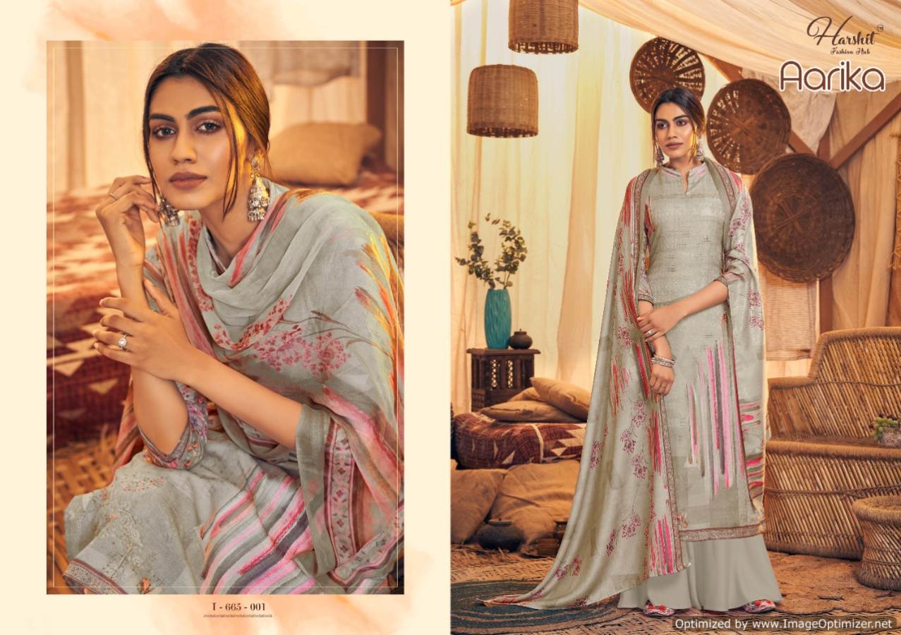 Harshit Aarika Latest Designer Pure Wool Pashmina Print with Swarovski Diamond Work Dress Material Collection 