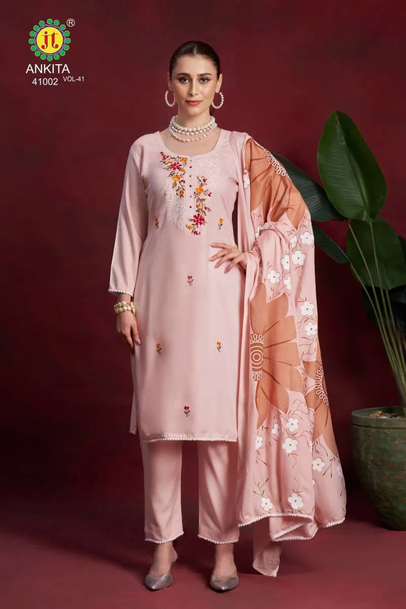 Ankita Vol 41 By Jt Rayon Printed Wholesale Dress Material Suppliers In Mumbai