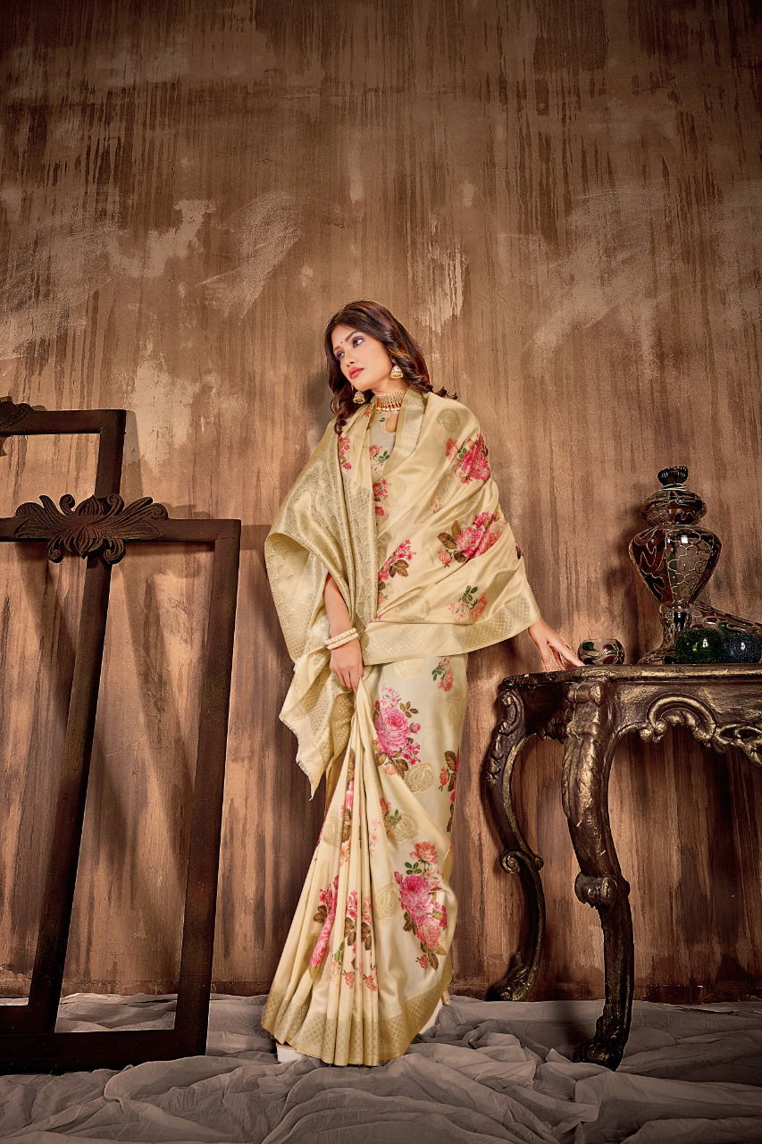 Rajyog Anjali Latest Designer Fancy Festive Wear Silk Digital Printed Silk Sarees Collection
