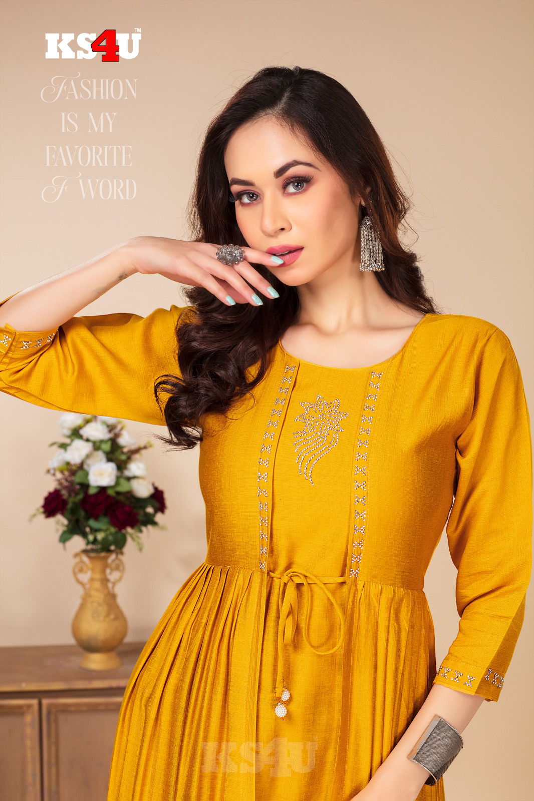 Rossy By Ks4u Plain Designer Anarakali Kurti Wholesale Price In Surat
