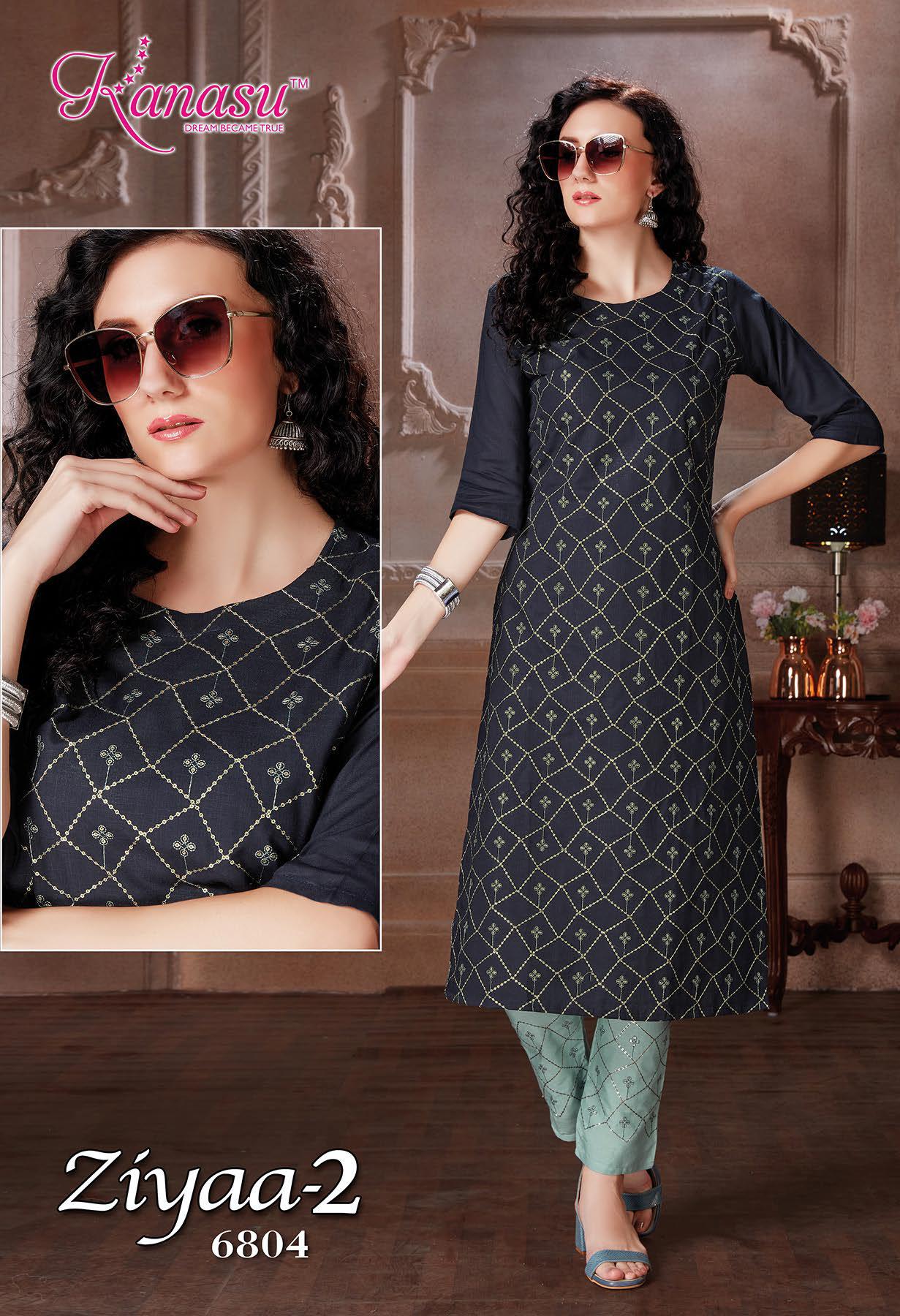 Kanasu Ziyaa 2 New Regular Wear Rayon Kurti With Pant Collection