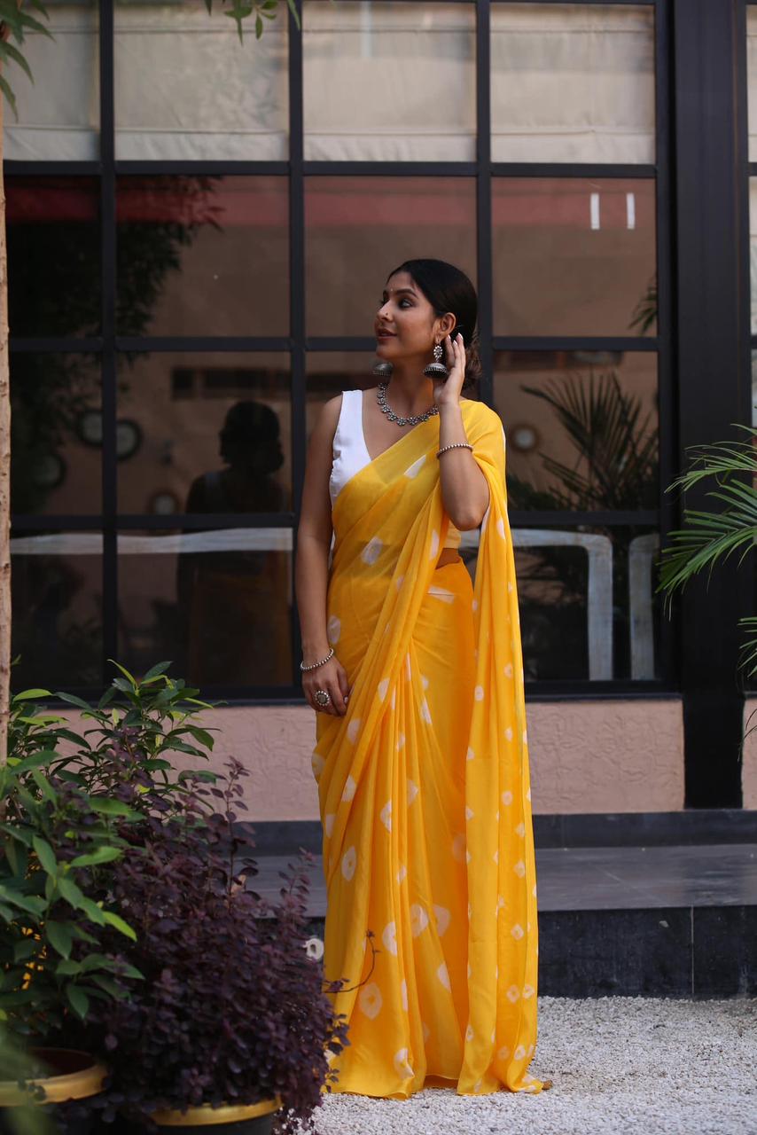 DF 94 Bandhej Printed Cotton Daily Wear Sarees Catalog